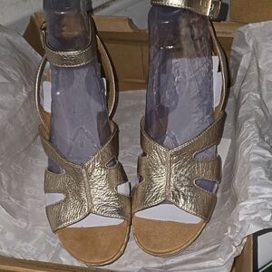 Authentic UGG Careena Wedge Sandle Color PGMT, Size 10